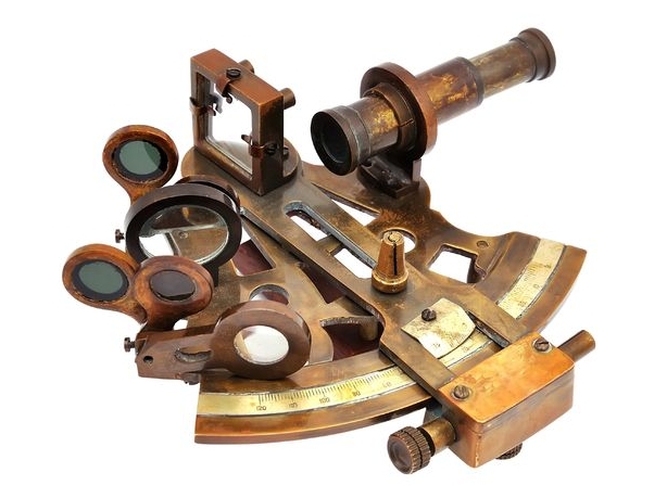 It's a sextant - an ancient device for navigation